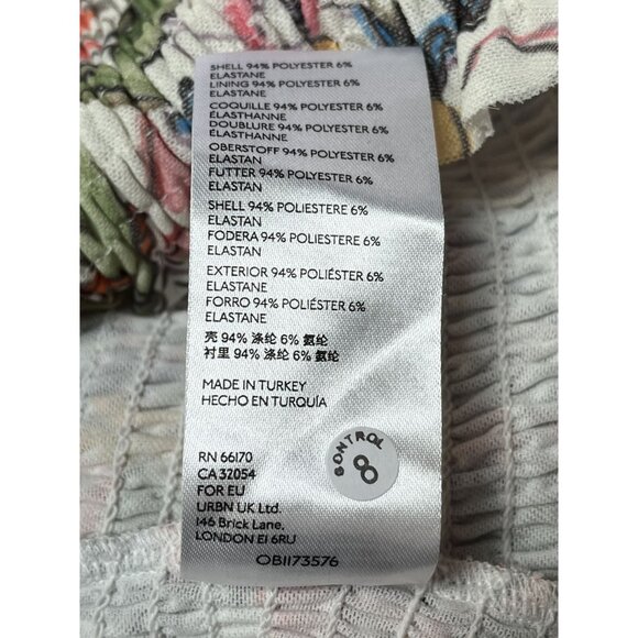 By Anthropologie Aurelia Floral Smocked Mesh Net Top Small Puff Sleeve - Picture 11 of 12